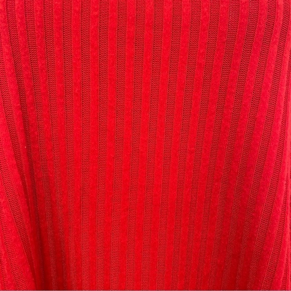 NEW Calvin Klein Size 2X Plus Red Ribbed Tunic Shirt Long Sleeve Pullover Hi-Low - Picture 3 of 11